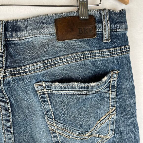 BKE Jeans Mens 34x33 Blue Seth Straight Mid Rise Medium Wash Denim 34L - Picture 5 of 13